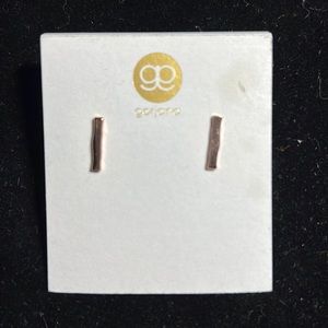 Gorjana rose gold bar earrings.  New in packaging.